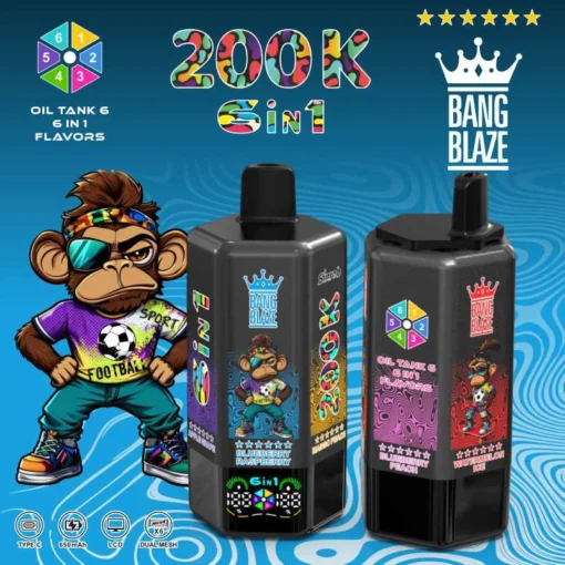 BANG BLAZE 200K – 6v1 jednorazový vape s otočným systémom