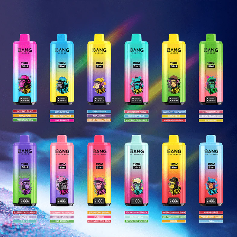 Bang LEGEND 110K Šlukov 3IN1 – jednorazový vape stačí potiahnuť, ponúka 110 000 ťahov a tri príchute